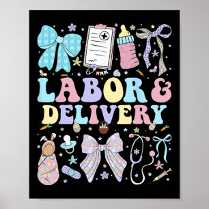 Poster Infirmière en salle d'accouchement Coquette Landd
