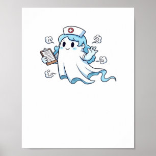 Poster Infirmière fantôme Soins curieux et Haunt Whimsica