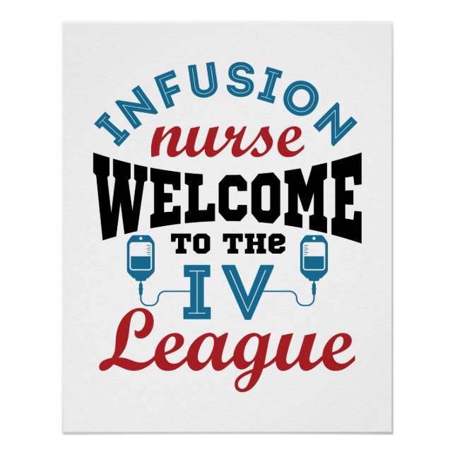 Poster Infirmière Infusion Bienvenue à la ligue I.V. (Devant)