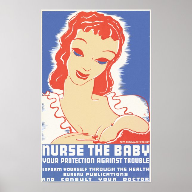 Poster Infirmière Le Bébé Votre protection contre les pro (Devant)