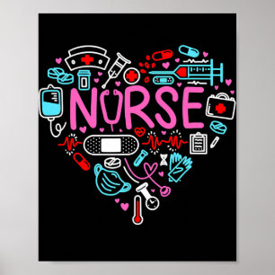 Poster Infirmière Love Infirmière Étudiante RN Merci de v