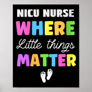 Poster Infirmière Nicu Nouveau-Né Où Les Petites Choses