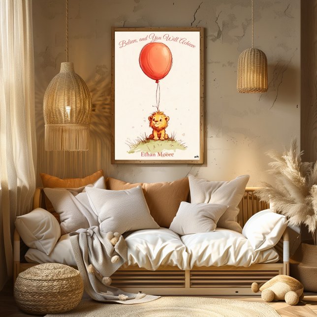 Poster Infirmière personnalisée - Lion Cub & Red Balloon (Créateur téléchargé)