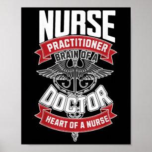 Poster Infirmière Praticien - Cerveau D'Un Médecin, Coeur