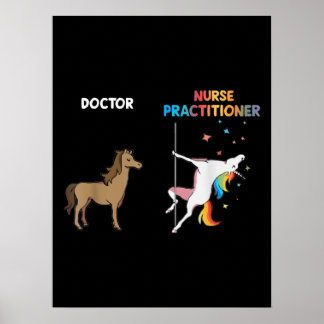 Poster Infirmière Praticien Unicorn Dancing Pole