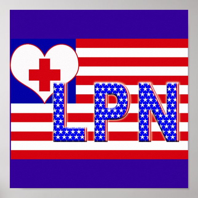 POSTER INFIRMIÈRE PRATIQUE AUTORISÉE PAR LPN PATRIOTIQUE (Devant)