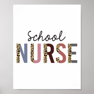 Poster Infirmière scolaire imprimé léopard Nursing Ck ret