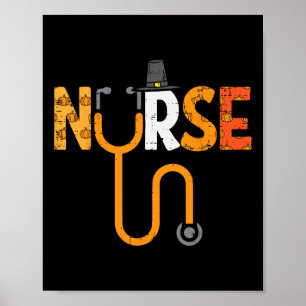 Poster Infirmière Thanksgiving Stethoscope Infirmière Chu