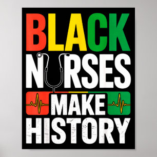 Poster Infirmières noires font l'histoire Citation de fie
