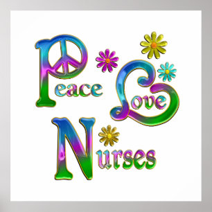Poster Infirmières Peace Love