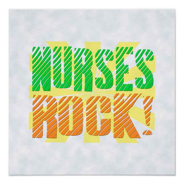 Poster Infirmières Rock, Orange/Green Fun Nurse (Devant)