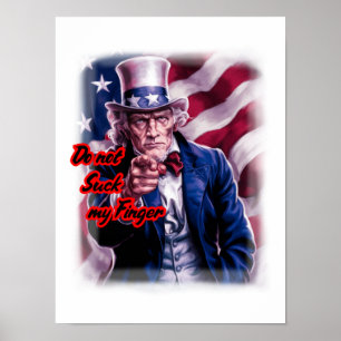 Poster Influenceur et oncle Sam patriotique sur un