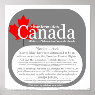 Poster Information fausse Canada - le castor plaisante