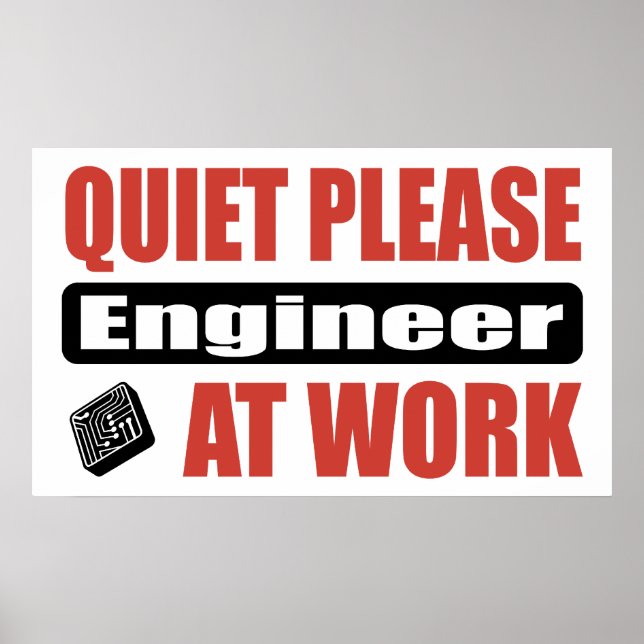 Poster Ingénieur Au Travail, S'Il Vous Plaît (Devant)