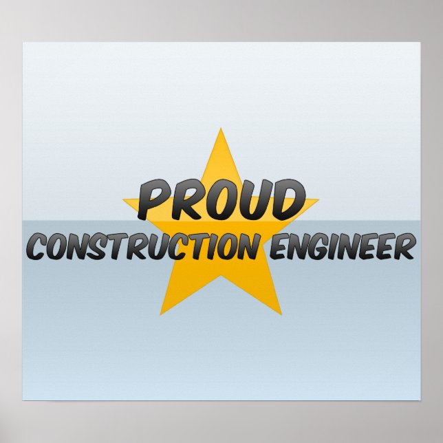 Poster Ingénieur de construction fier (Devant)