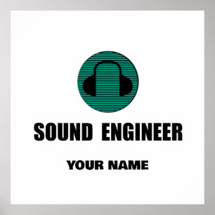 Poster Ingénieur du son personnalisé Ingénierie audio