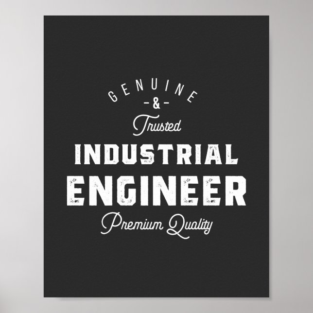 Poster Ingénieur industriel, cool, ingénieur, ingénierie, (Devant)