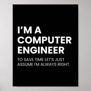 Poster Ingénieur informaticien Citation drôle de nerd
