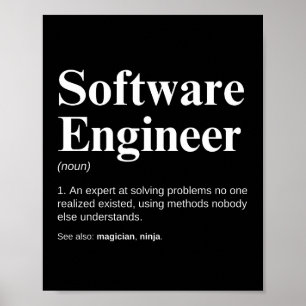Poster Ingénieur logiciel Définition de l'ingénierie drôl