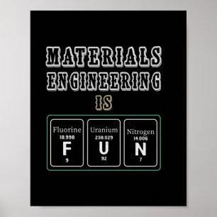 Poster Ingénieur Matériaux L'ingénierie est amusante