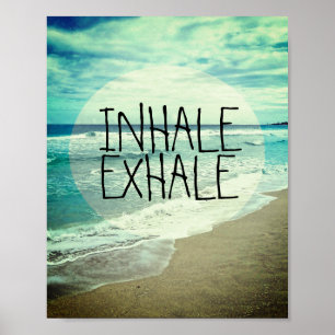 Poster inhale exhale citation plage océan photo