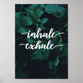 Poster inhale exhale yoga méditation de la paix spirituel