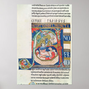 Poster Initiale "A" de Historiated dépeignant Daniel