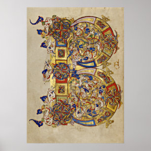 Poster Initiale B éclairée de Montecassino