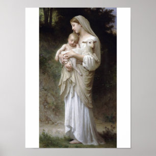 Poster Innocène Bouguereau Lamb bébé