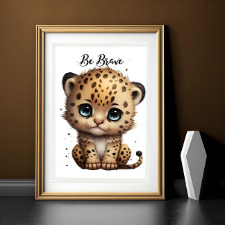 Poster Innocents yeux, cœur sauvage : bébé guépard