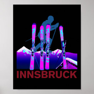 Poster Innsbruck Ski Et Snowboard Rétro 90s Innsbr