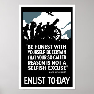 Poster Inscrire au jour le jour — Lord Kitchener WWI