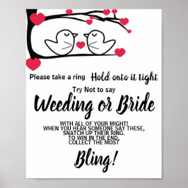 Poster Inséparable Mettre une bague sur la Fête des marié