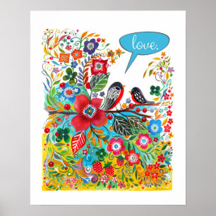 Poster Inséparables Boho