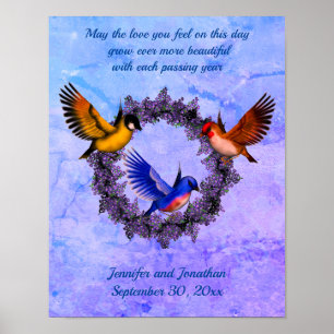Poster Inséparables Mariages Anniversaire Wreath Personna
