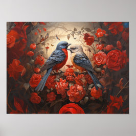 Poster Inséparables mignons