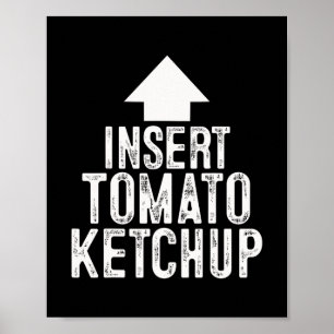 Poster Insérer la sauce tomate Halloween flèche pointant