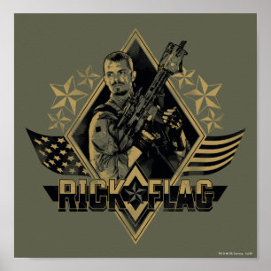 Poster Insigne de drapeau du peloton   Rick de suicide