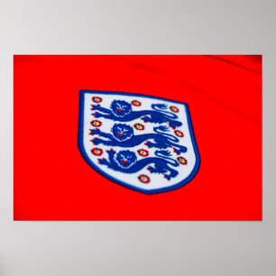 Poster Insigne de maillot aux trois lions d'Angleterre