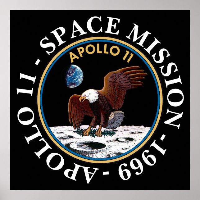 Poster Insigne de mission spatiale Apollo 11 1969 (Devant)