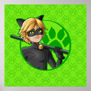 Poster Insigne vert Cat Noir