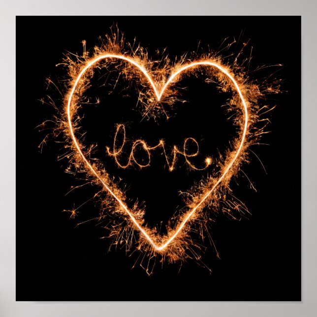 Poster Inspiration d’amour pour les femmes Coeur d’étince (Devant)