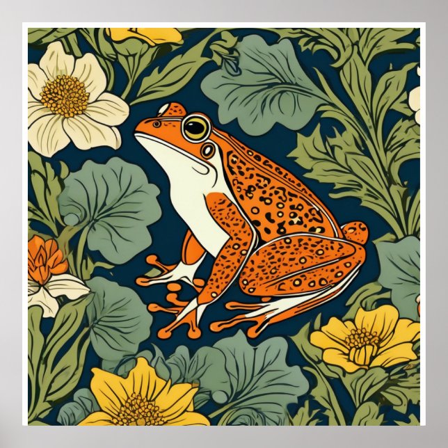 Poster Inspiration de la grenouille William Morris (Devant)
