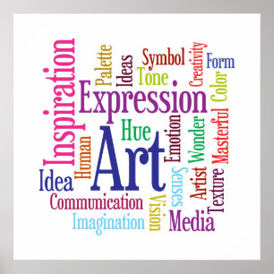 Poster Inspiration de nuage du mot de l'artiste d'art et