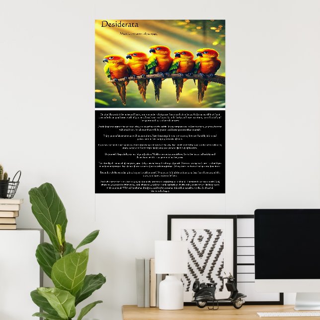 Poster Inspiration du perroquet tropical solaire de Desid (Bureau à domicile)