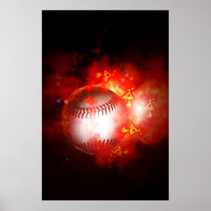 Poster Inspiration Flaming Baseball