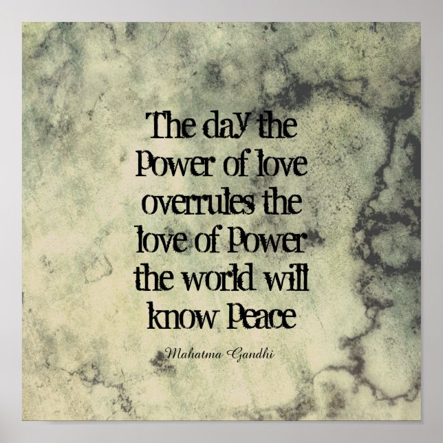 Poster inspiration Gandhi peace citation typographie affi (Devant)