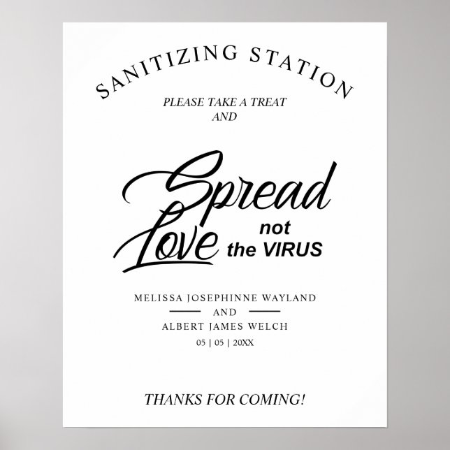 Poster Inspiration Mariage Sanitizing Hand Gel Station (Devant)