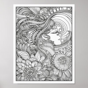 Poster Inspiration/Mindfulness Coloration adulte