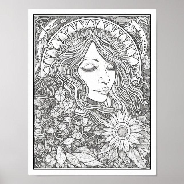 Poster Inspiration/Mindfulness Coloration adulte (Devant)